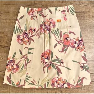 JOE FRESH White Floral Print Lined NWT SZ 6 Skirt